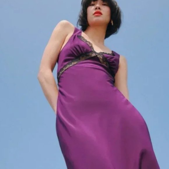 Reformation Provence Silk Dress - Purple - Picture 3 of 8